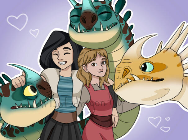 Art of my OCs Luna, Kira, Theio and Gemini and Aurora