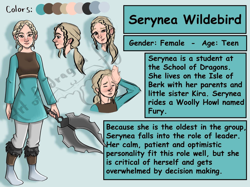 Ref sheet for my OC Serynea